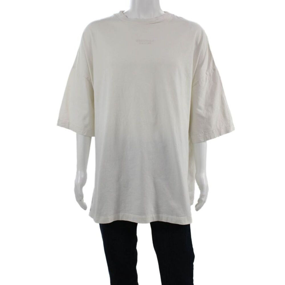 Essentials Mens White Cotton Crew Neck Solid T-Shirt Big & Tall Size XL